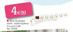 Kandy Bloc 6 prises avec interrupteur offre