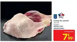 METRO METRO CHEF Cuisse de canard offre