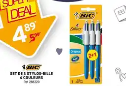 Trafic BIC SET DE 3 STYLOS-BILLE 4 COULEURS offre