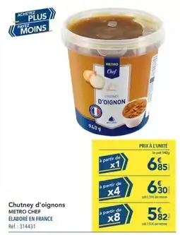 METRO METRO CHEF Chutney d'oignons offre