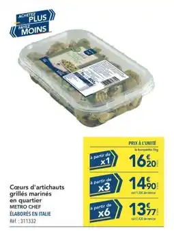 METRO METRO CHEF Cœurs d'artichauts grillés marinés offre