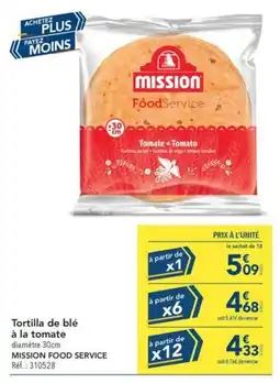 METRO MISSION Tortilla de blé à la tomate offre