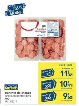 METRO ARO Tranches de chorizo offre