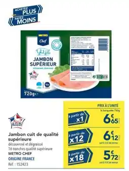 METRO METRO Chef Jambon supérieur offre