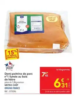 METRO METRO CHEF Demi-poitrine de porc offre