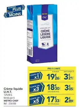 METRO METRO CHEF Crème liquide U.H.T. offre