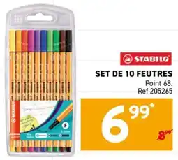 Trafic STABILO SET DE 10 FEUTRES offre