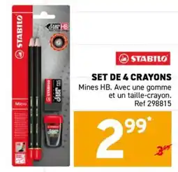 Trafic STABILO SET DE 4 CRAYONS offre