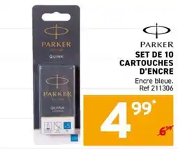 Trafic PARKER SET DE 10 CARTOUCHES D'ENCRE offre