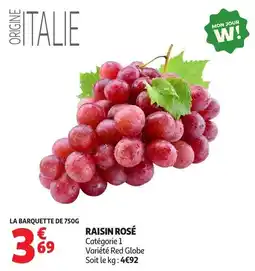 Auchan RAISIN ROSÉ offre