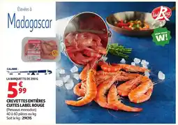 Auchan Label Rouge Crevettes entières cuites offre