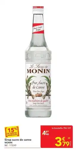 METRO MONIN Sirop sucre de canne offre