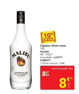 METRO MALIBU Liqueur rhum coco offre