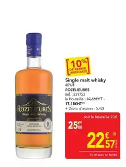 METRO ROZELIEURES Single malt whisky offre