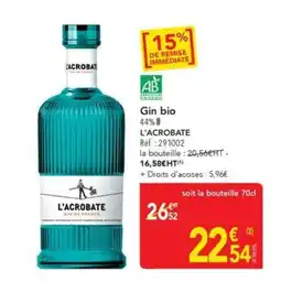 METRO L'ACROBATE Gin bio offre