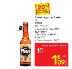 METRO PIETRA Bière lager ambrée offre