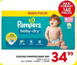 Trafic Pampers Couches baby-dry offre