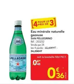 METRO SAN PELLEGRINO Eau minérale naturelle gazeuse offre