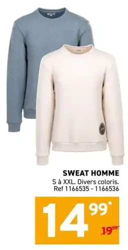 Trafic SWEAT HOMME offre