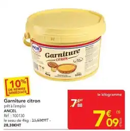 METRO ANCEL Garniture citron offre
