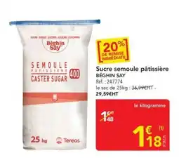 METRO BÉGHIN SAY Sucre semoule pâtissière offre