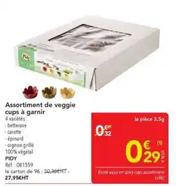 METRO PIDY Veggie cups offre