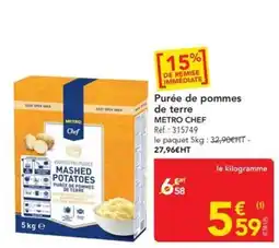 METRO METRO CHEF Purée de pommes de terre offre