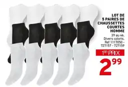 Trafic LOT DE 5 Paires de CHAUSSETTES COURTES HOMME offre