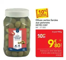 METRO METRO CHEF Olives vertes farcies aux poivrons offre