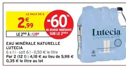 Intermarché Hyper Lutecia eau minérale naturelle offre