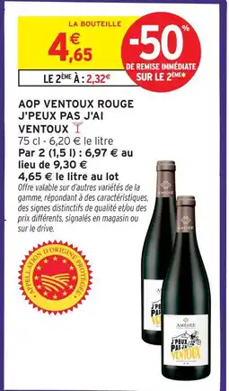 Intermarché Hyper Ventoux aop ventoux rouge j'peux pas j'ai ventoux offre