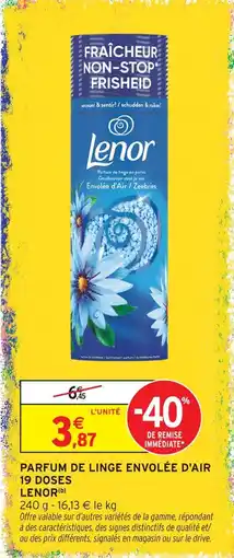 Intermarché Hyper Lenor parfum de linge envolée d'air 19 doses offre