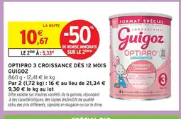 Intermarché Hyper Guigoz optipro 3 croissance dès 12 mois offre