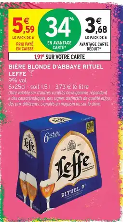 Intermarché Hyper Leffe bière blonde d'abbaye rituel offre