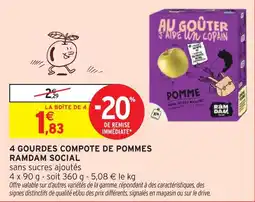 Intermarché Hyper Ramdam social 4 gourdes compote de pommes offre