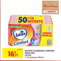 Intermarché Hyper Lotus papier hygiénique confort rose x50 offre