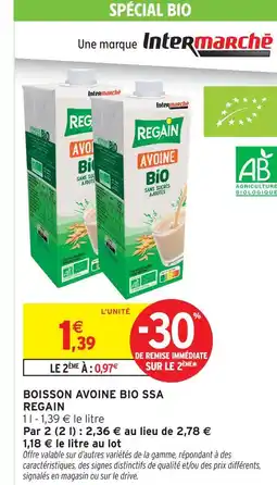 Intermarché Hyper Regain boisson avoine bio ssa offre