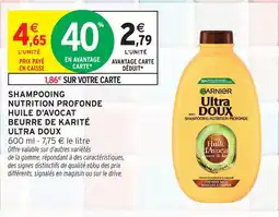 Intermarché Hyper Ultra doux shampooing nutrition profonde huile d'avocat beurre de karité offre
