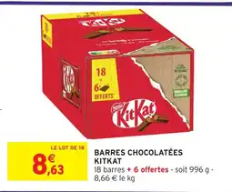 Intermarché Hyper Kitkat barres chocolatées offre