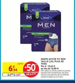 Intermarché Hyper Tena pants active fit men taille l/xl plus offre