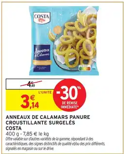 Intermarché Hyper Costa anneaux de calamars panure croustillante surgelés offre