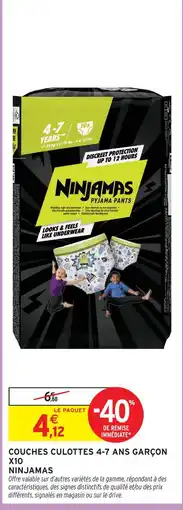 Intermarché Hyper Ninjamas couches culottes 4-7 ans garçon offre