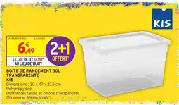 Intermarché Hyper Kis boîte de rangement 30l transparente offre