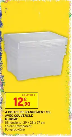 Intermarché Hyper M-home 4 boites de rangement offre