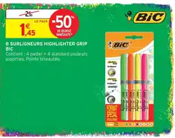 Intermarché Hyper Bic 8 surligneurs highlighter grip offre