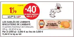 Intermarché Hyper Biscuiterie de l'abbaye les sablés de l'abbaye offre