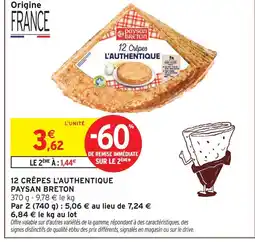 Intermarché Hyper Paysan breton 12 crêpes l'authentique offre