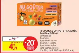 Intermarché Hyper Ramdam social 12 gourdes compote panachée offre