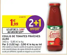 Intermarché Hyper Alro coulis de tomates fraîches offre