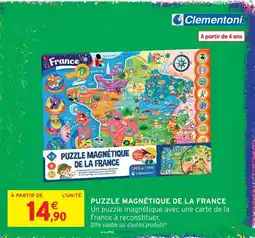 Intermarché Hyper Clementoni puzzle magnétique de la france offre